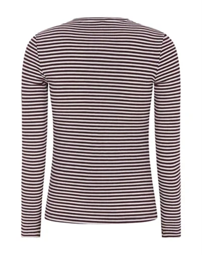 Soft Rebels - SRFenja Stripe Langærmet Trøje - Vinyard Wine